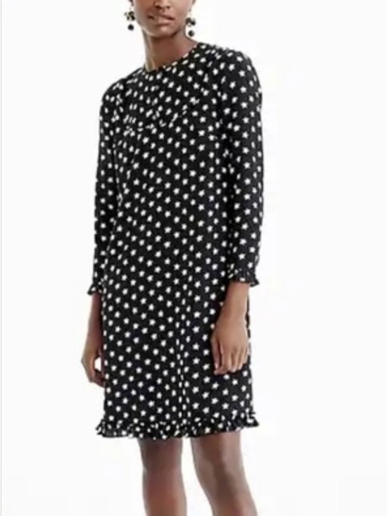 J. Crew Dresses & Skirts - J. Crew Collection Black Long-Sleeve Star Print Dress